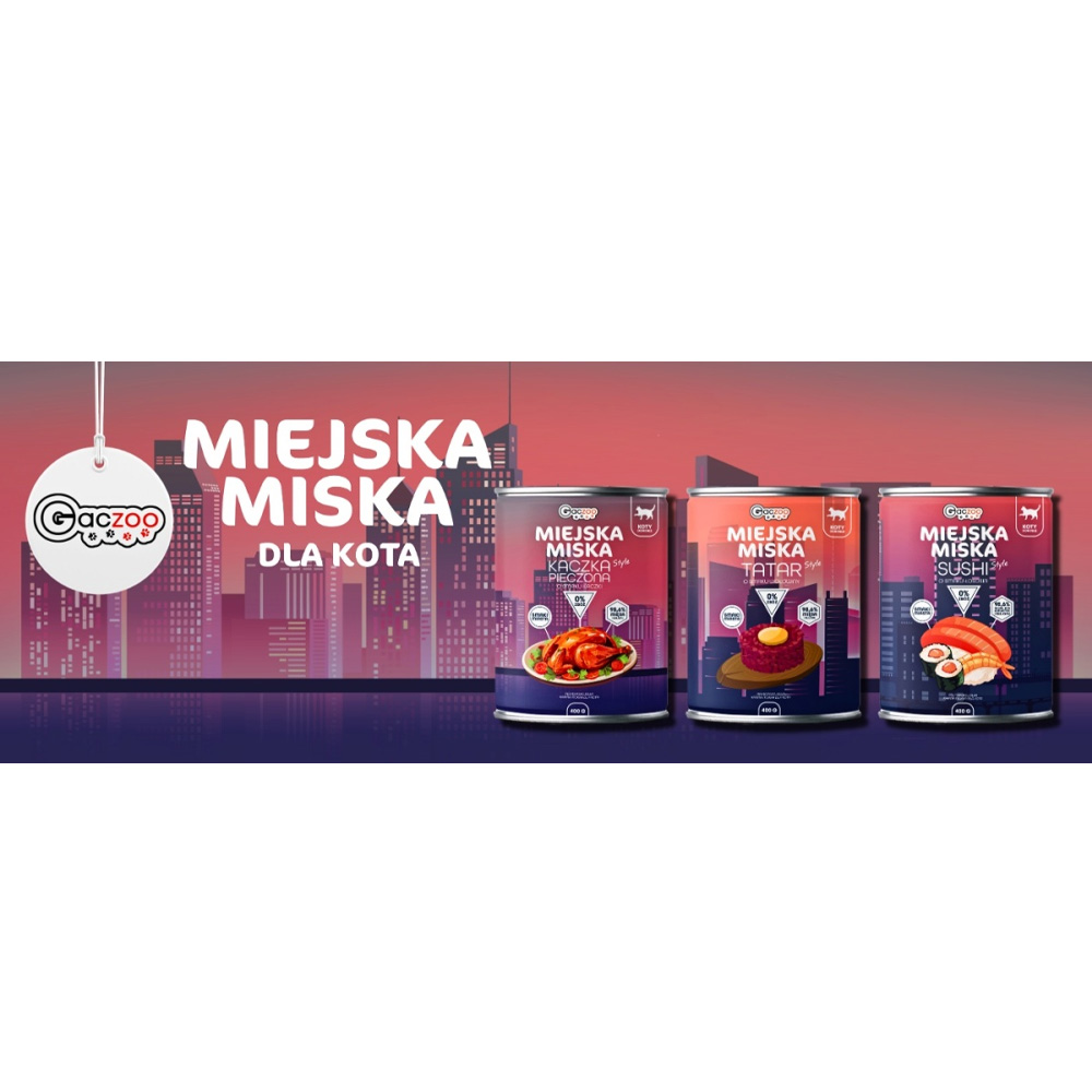 Gaczoo Miejska Miska karma mokra dla kota Kaczka pieczona Style 400g